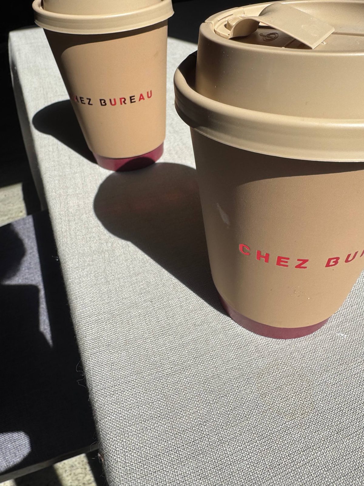 Chez Bureau branded cups